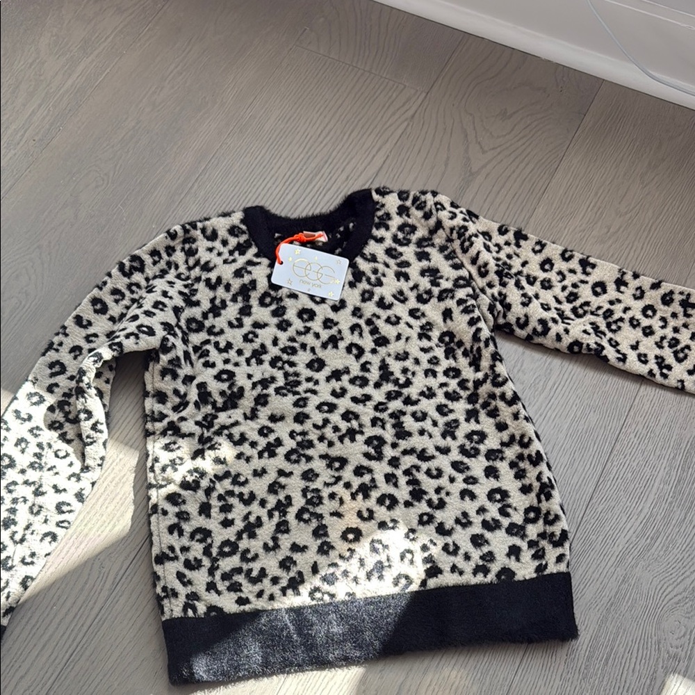BNWT Egg collective big girls Leopard Print Sweater